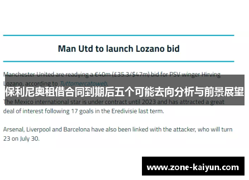 保利尼奥租借合同到期后五个可能去向分析与前景展望 保利尼奥租借合同到期后五个可能去向分析与前景展望